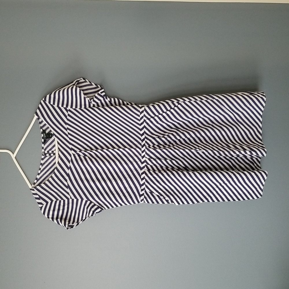 J. Crew Blue/White Striped Dress with Pockets! Size 10